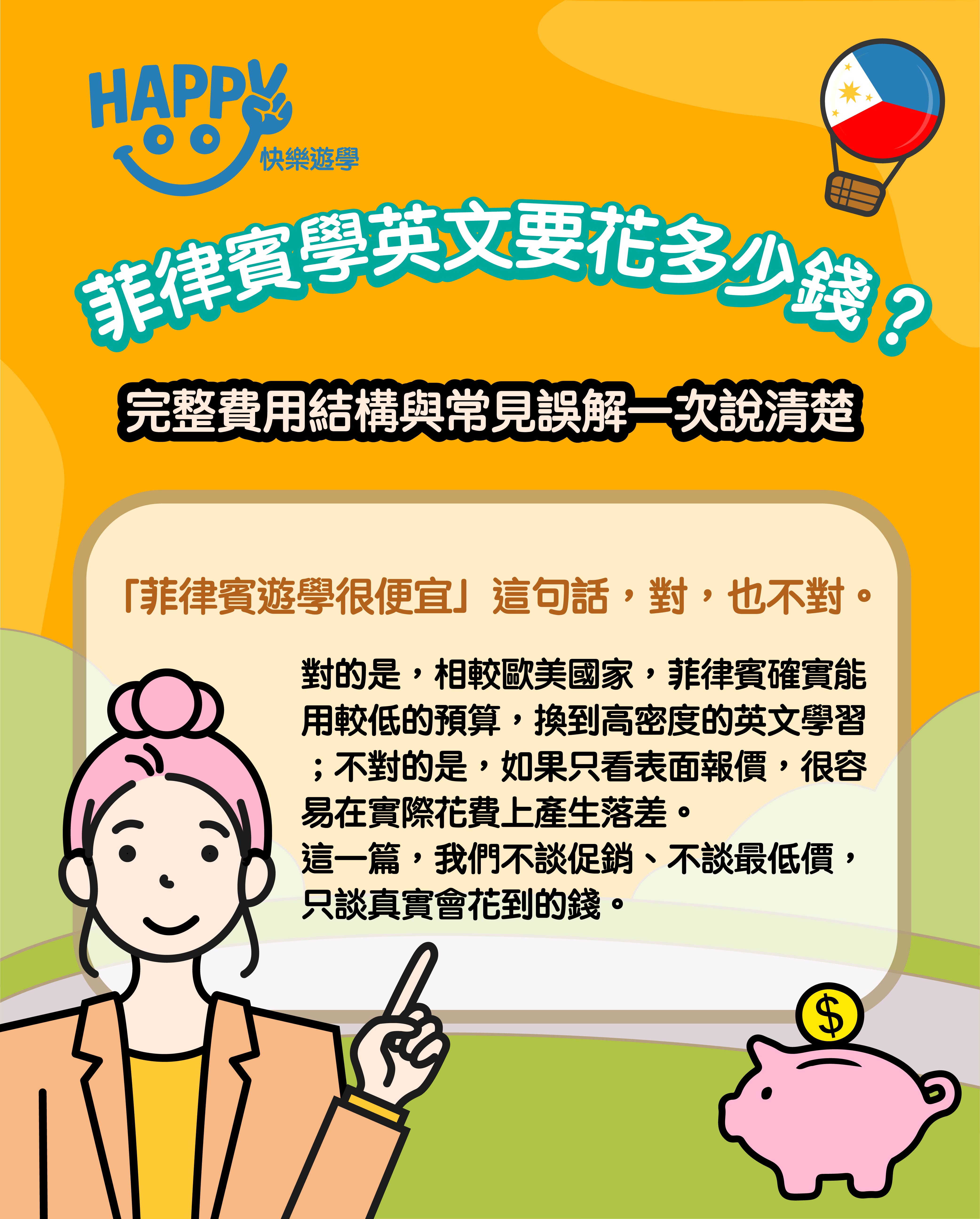 實務與安心，費用結構。(菲律賓遊學大整理 12篇之3)